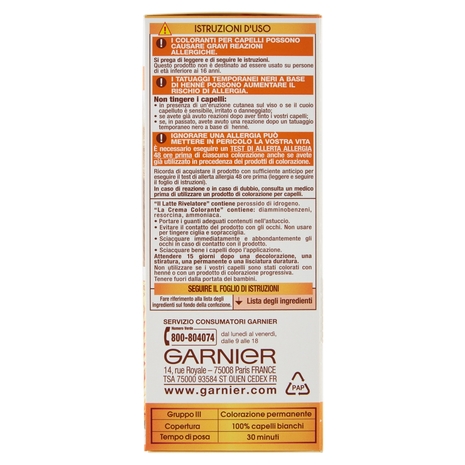 Garnier Belle Color Colore Luminoso, Tinta per Capelli Bianchi 1 Biondo Chiaro Naturale